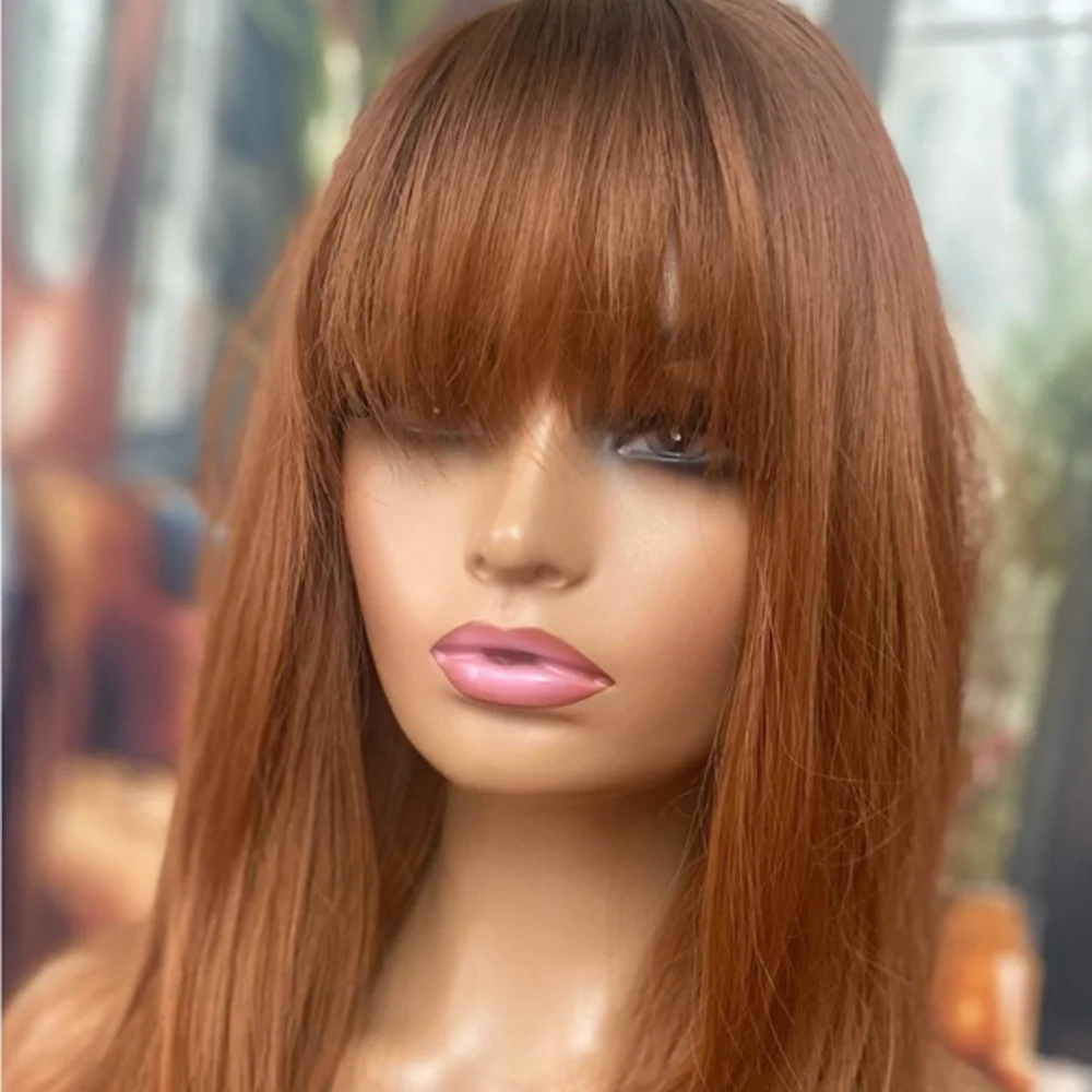 BACK IN Long ginger redhead wig with bangs